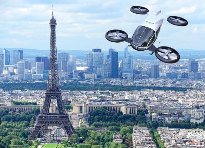 eVTOL sobrevoando Paris