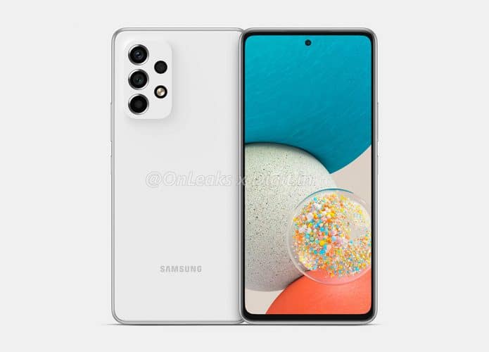 Samsung: Galaxy A53 tem imagens renderizadas reveladas. Imagem: On Leaks/Reprodução