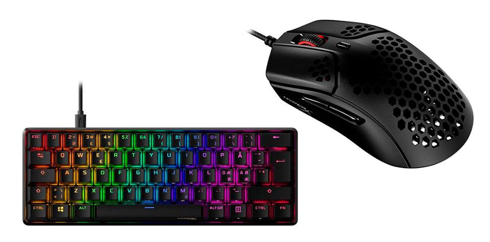 Teclado HyperX Alloy Origins 60% e mouse HyperX Pulsefire Haste