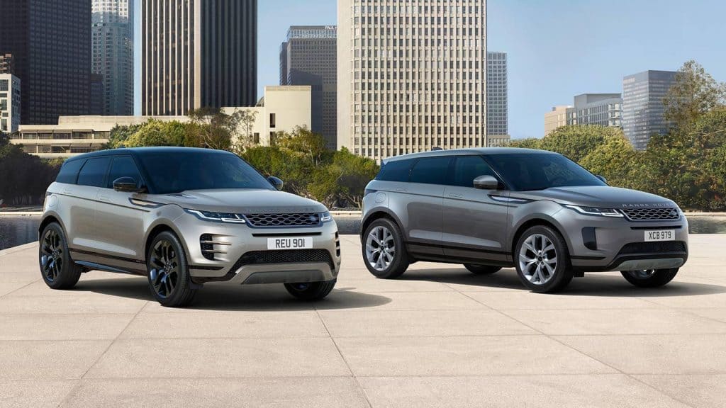 as duas versões do Range Rover Evoque