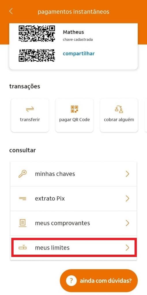 Print do aplicativo do Itaú