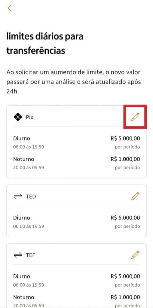 Print do aplicativo do Itaú