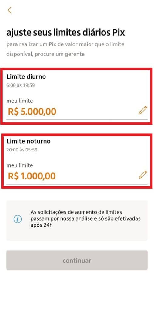 Print do aplicativo do Itaú