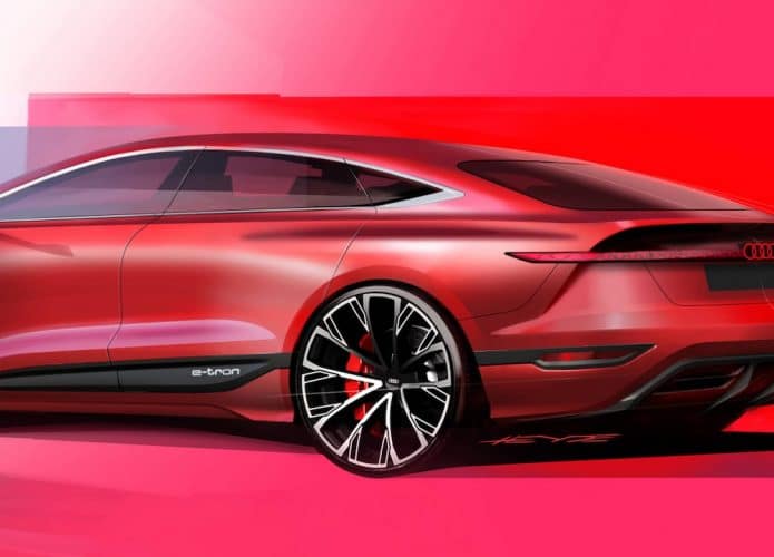 ilustração de um veículo e-Tron da Audi