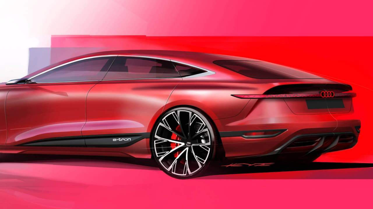 ilustração de um veículo e-Tron da Audi