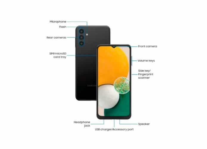 Novo Galaxy A13 5G deve chegar ao mercado em breve. Aparelho terá processador MediaTek 700. Imagem: Samsung