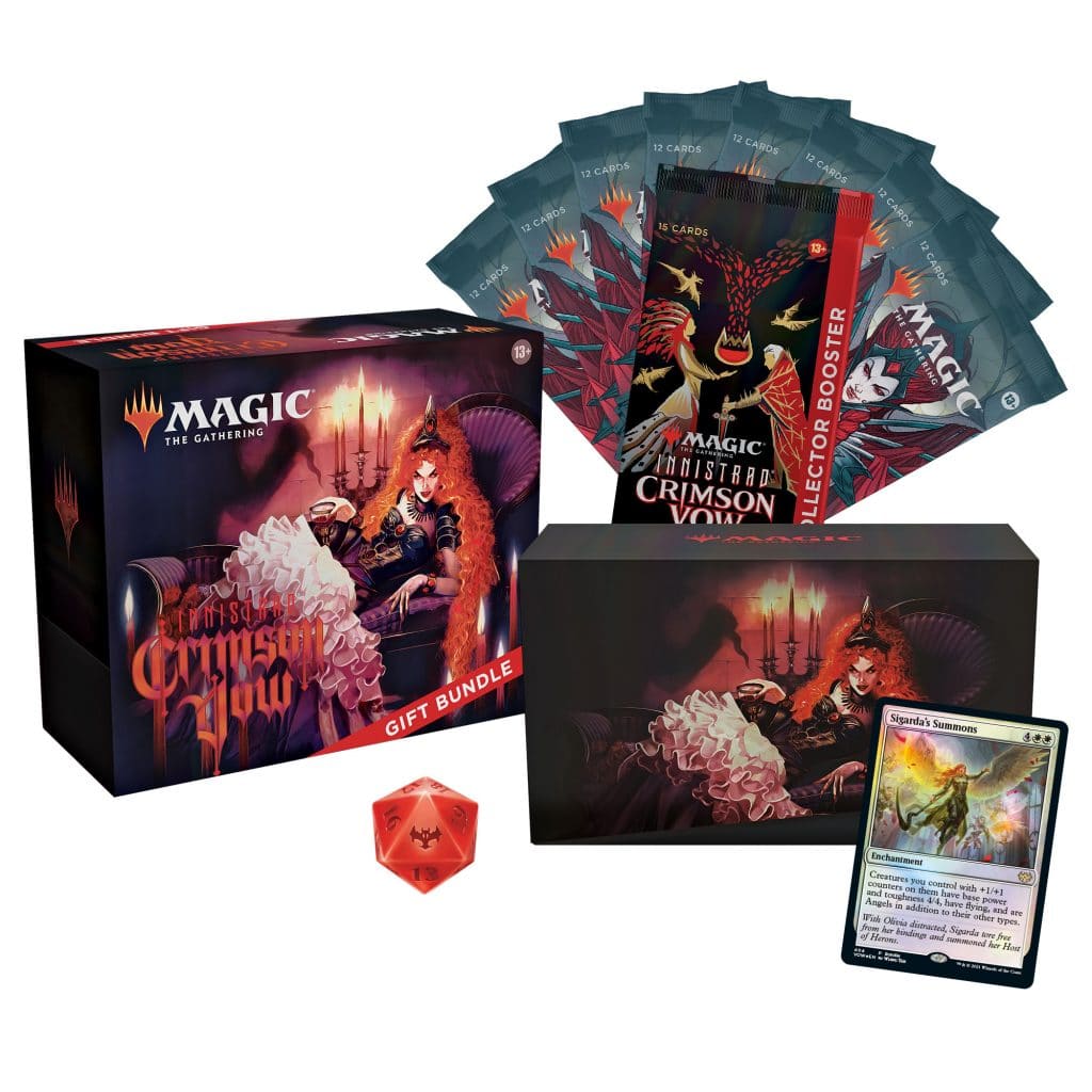 Gift Bundle de 'Innistrad: Voto Carmesim'. Imagem: Wizards of the Coast/Divulgação