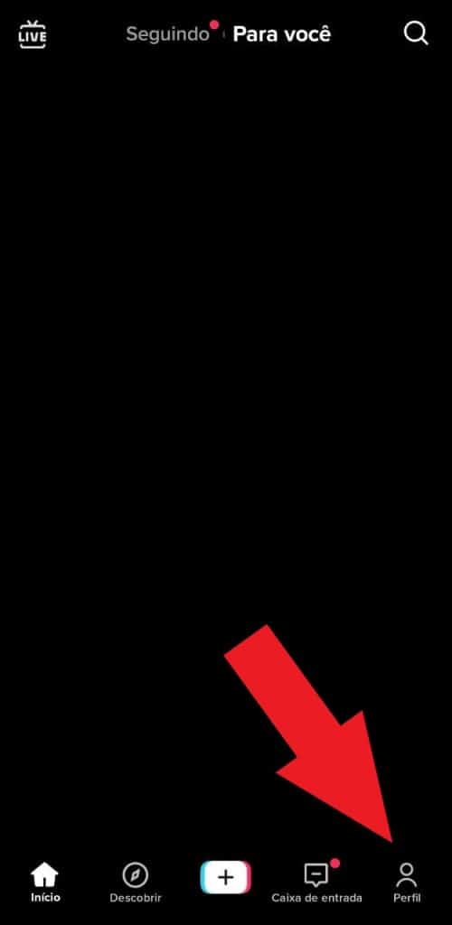 Print do aplicativo do TikTok para Android 