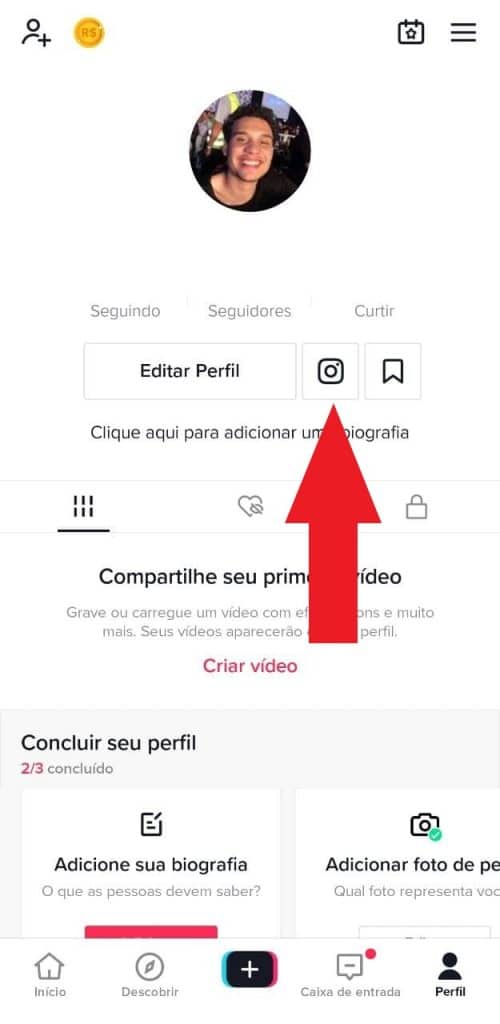 Print do aplicativo do TikTok para Android 
