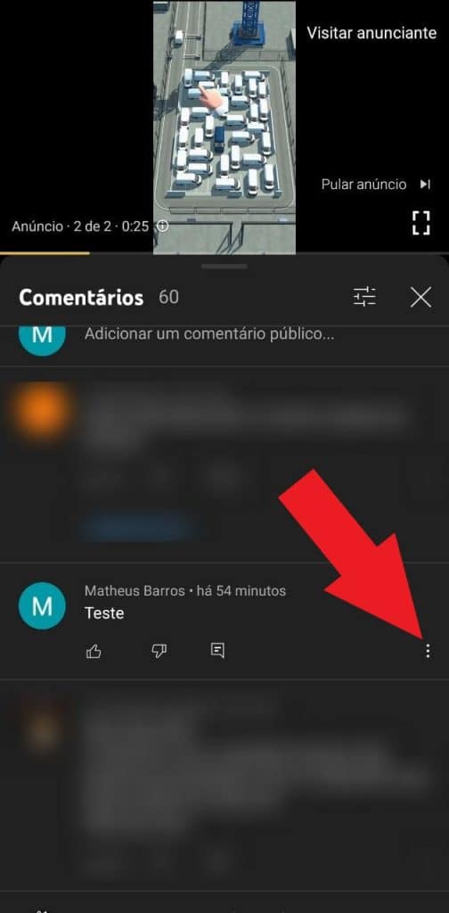 Print do aplicativo do YouTube para Android