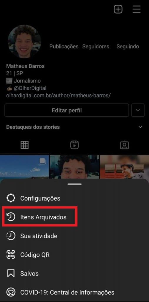 Prrint do aplicativo do Instagram para