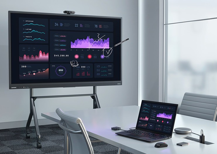 Lenovo Thinkplus T86 Pro, uma tela para conferências com câmera 4K