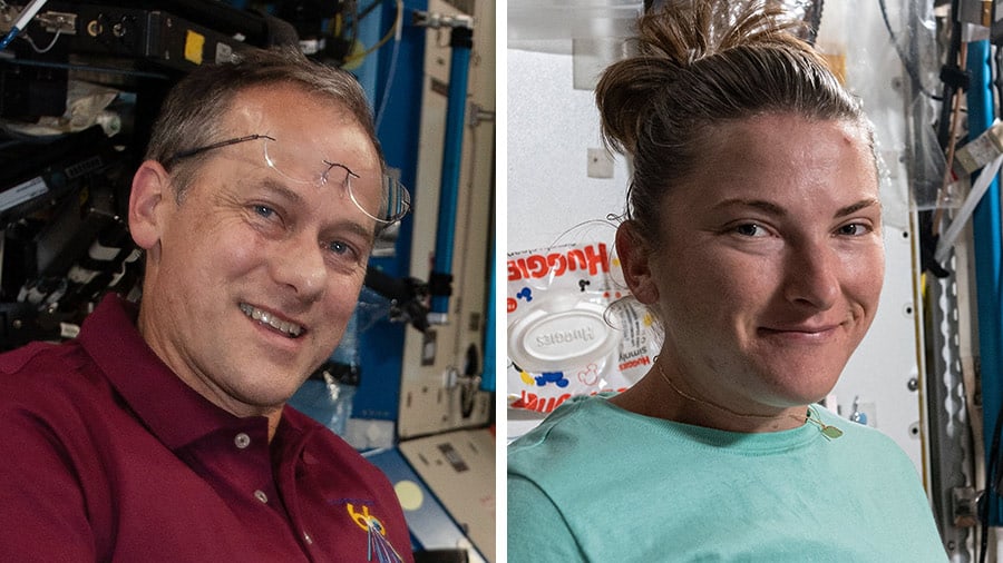 Os astronautas Thomas Marshburn e Kayla Barron farão caminhada espacial para trocar um sistema de antenas externas da Estação Espacial 