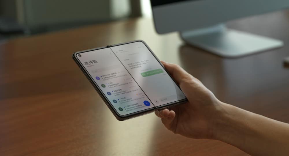 Imagem mostra vinco do Oppo Find N / Reprodução: Weibo Imagem mostra possíveis especificações e preços do Oppo Find N
