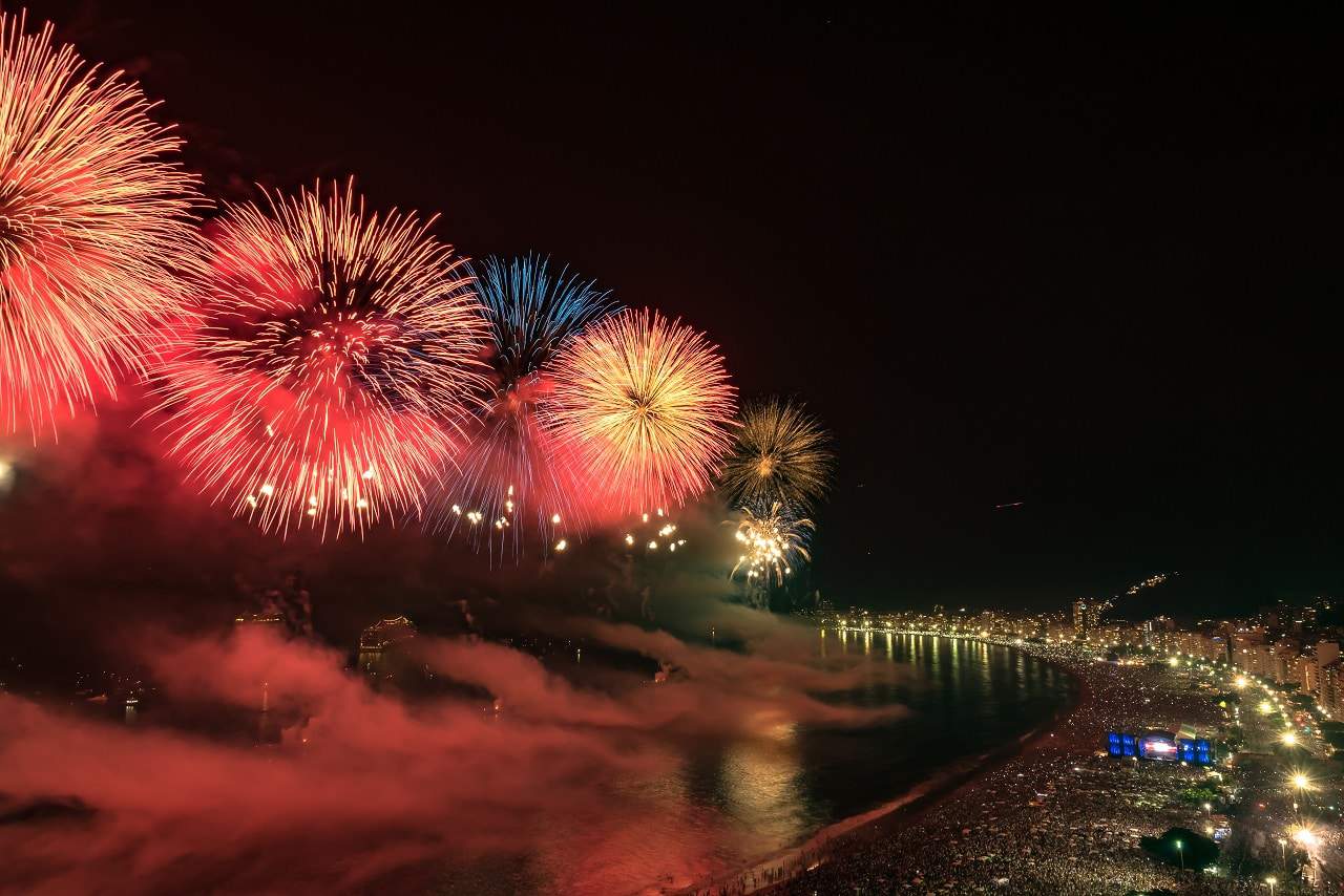 Réveillon na praia de Copacabana, no Rio de Janeiro