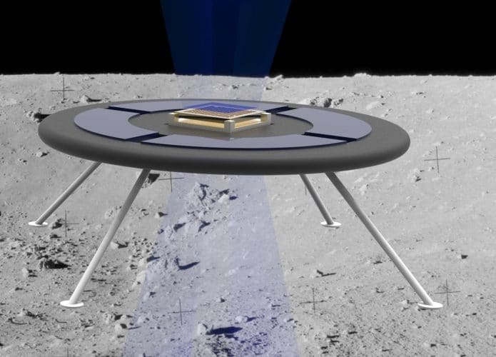 ilustração de como seria o veículo espacial que levita