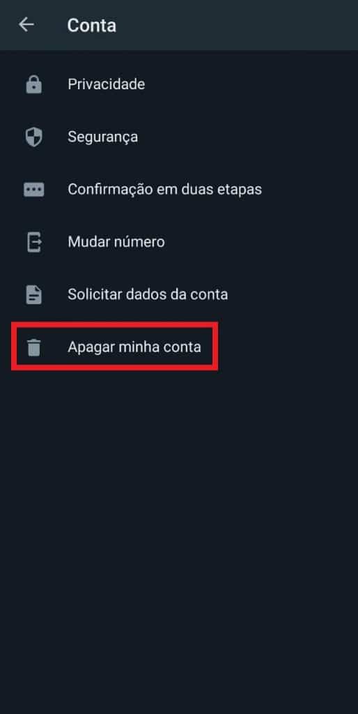 Print do aplicativo do WhatsApp para Android
