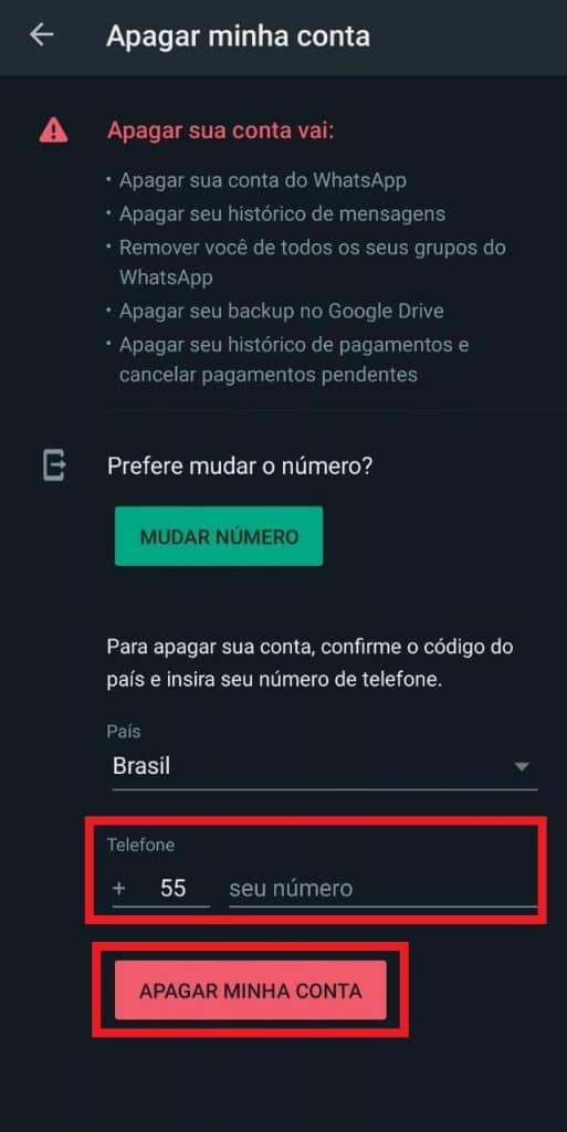 Print do aplicativo do WhatsApp para Android