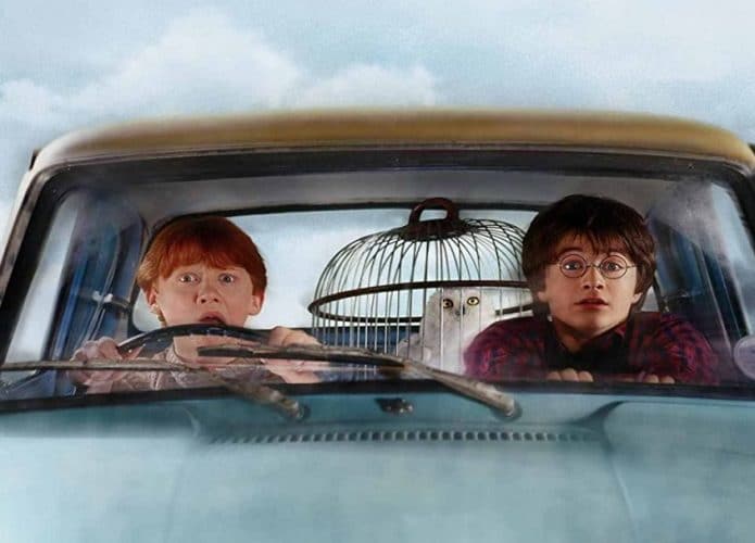 Rupert Grint e Daniel Radcliffe em Harry Potter e a Câmara Secreta (2002)