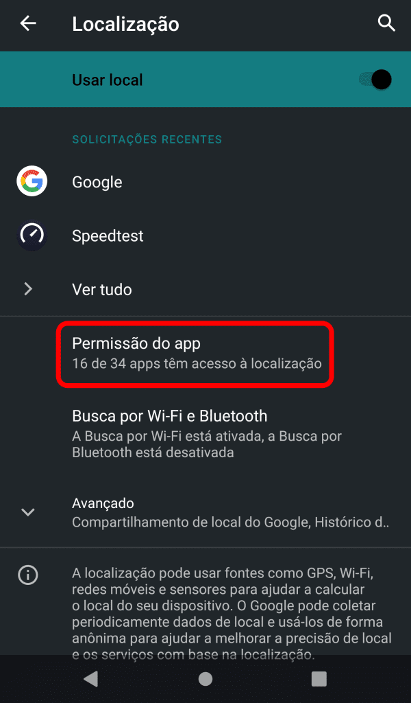 Como descobrir quais apps estão usando a sua localização