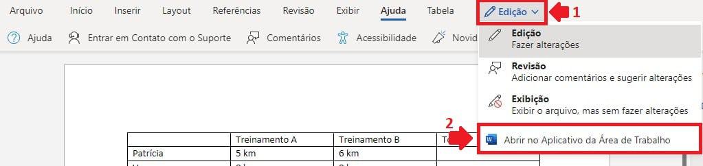 Como criar planilha do Word Online
