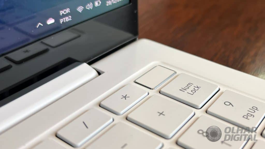 Leitor de impressões digitais no Galaxy Book Pro (2021) (Imagem: André Fogaça/Olhar Digital)