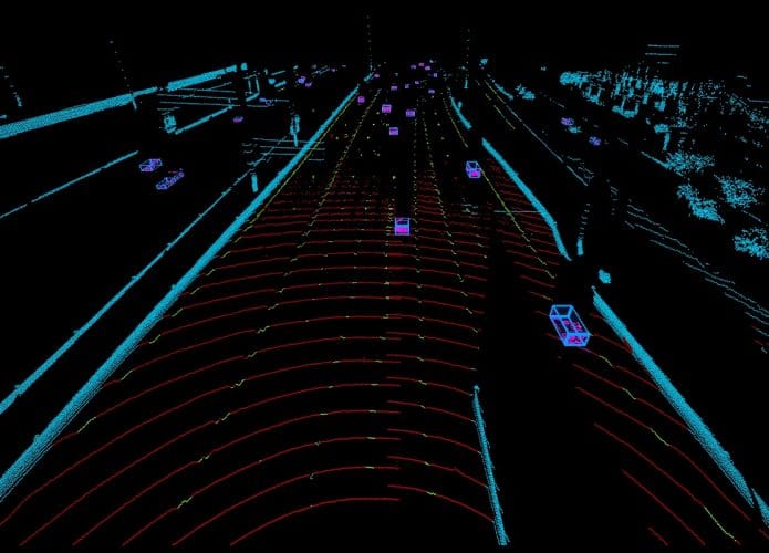 sensor LiDAR em ação