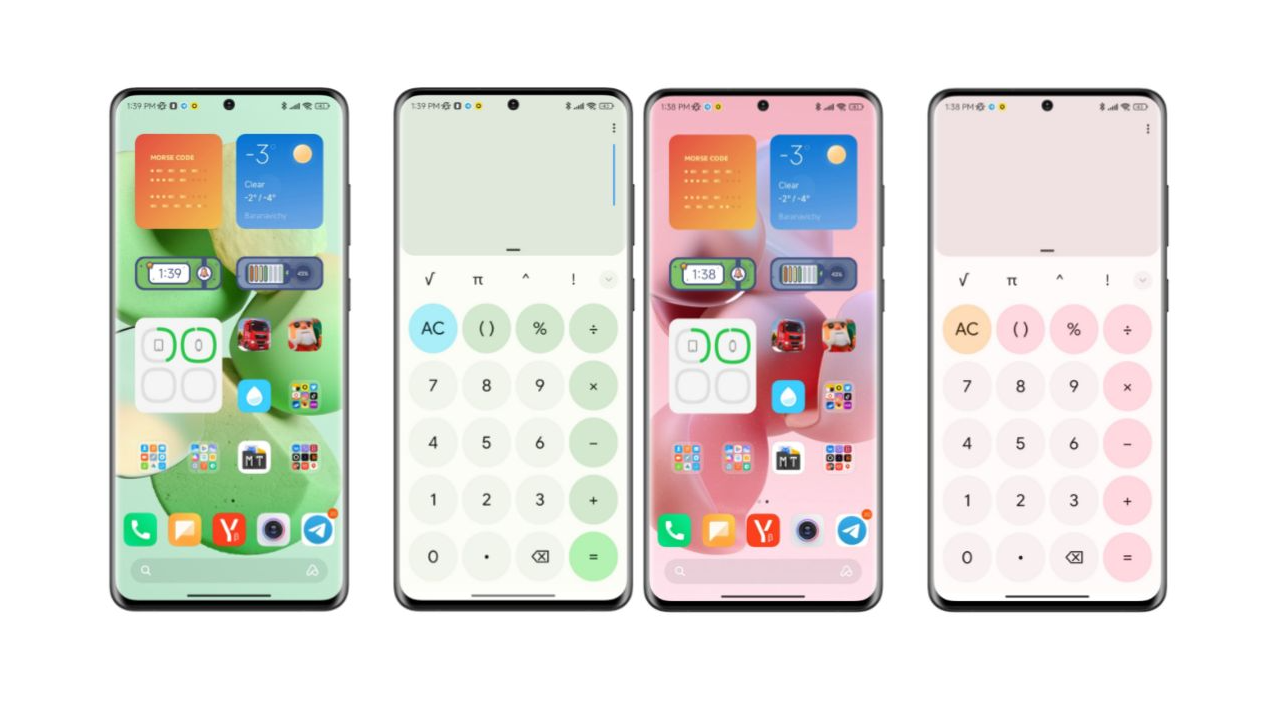 MIUI 13 com temas dinâmicos do Android 12 (Imagem: divulgação/MIUI Beta Info)