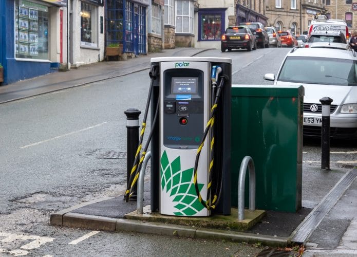 Estação de recarga da BP em Carnforth, no Reino Unido