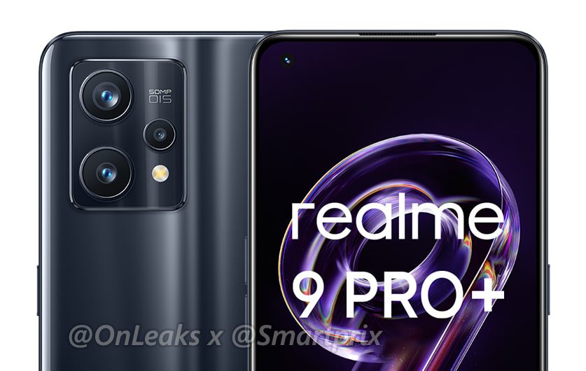 Este deve ser o Realme 9 Pro Plus (Imagem: reprodução/OnLeaks e Smartprix)