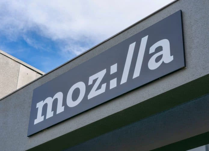 Fachada de um escritório da Mozilla no Vale do Silício