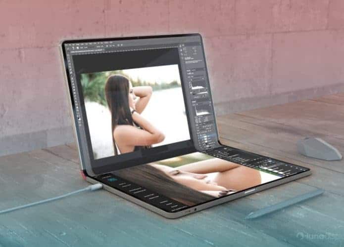 Uma imagem conceito do Mac dobrável