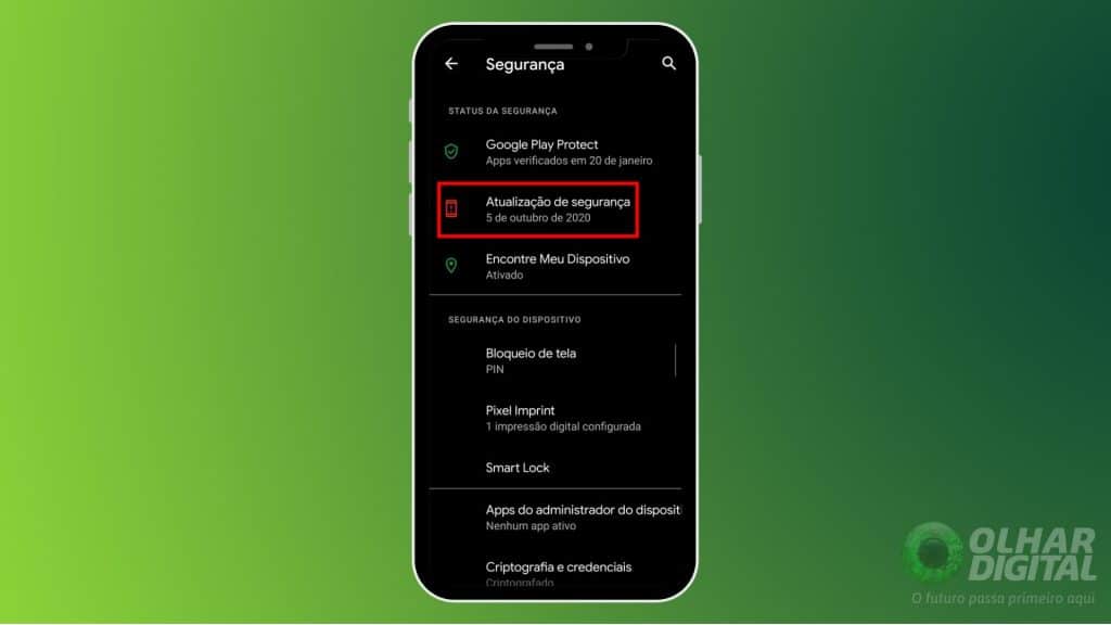 Como fazer a atualização de segurança no Android