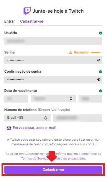 Como criar conta na Twitch TV
