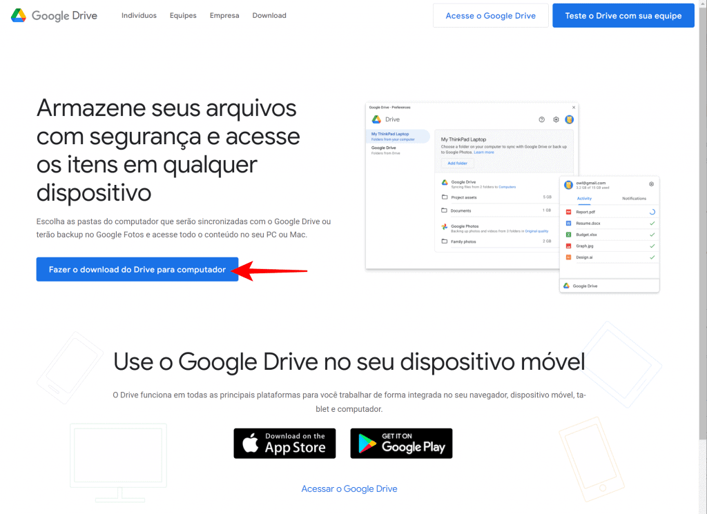 Adicionando o Google Drive ao Windows