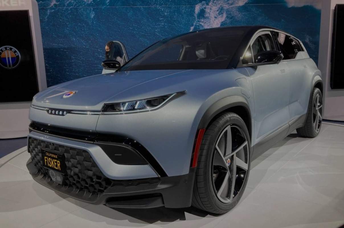 Frente do Fisker Ocean, SUV elétrico da montadora apresentado na MWC