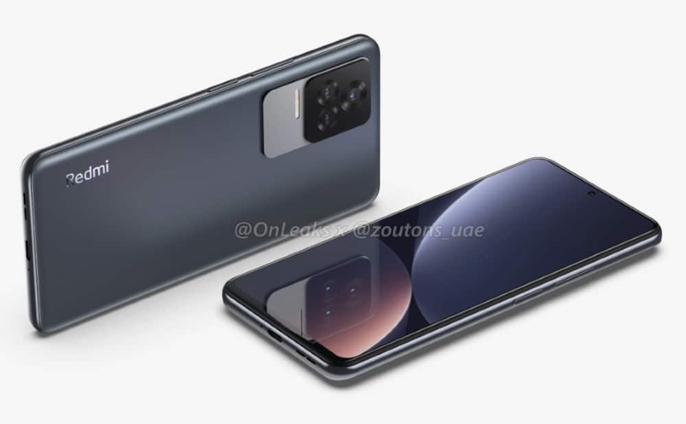 Frente e traseira do Redmi K50 Pro mostradas em vazamento