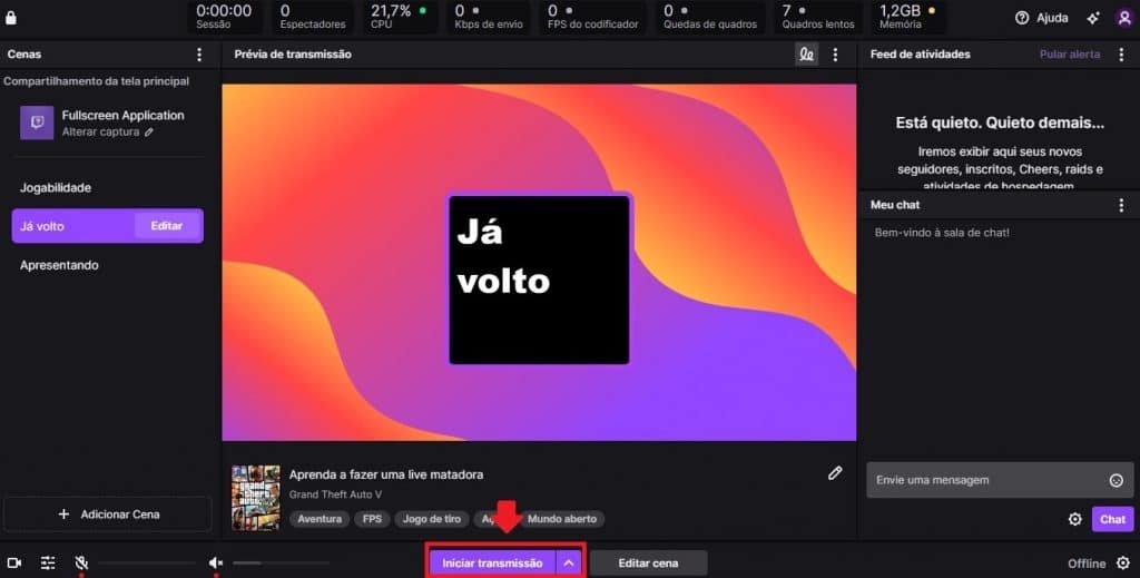 Como fazer live na Twitch