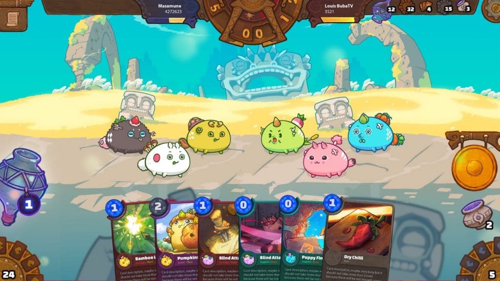 Jogo Axie Infinity. O título, com uma base de 2,2 milhões de jogadores, permite comprar e negociar ativos digitais na forma de NFTs.