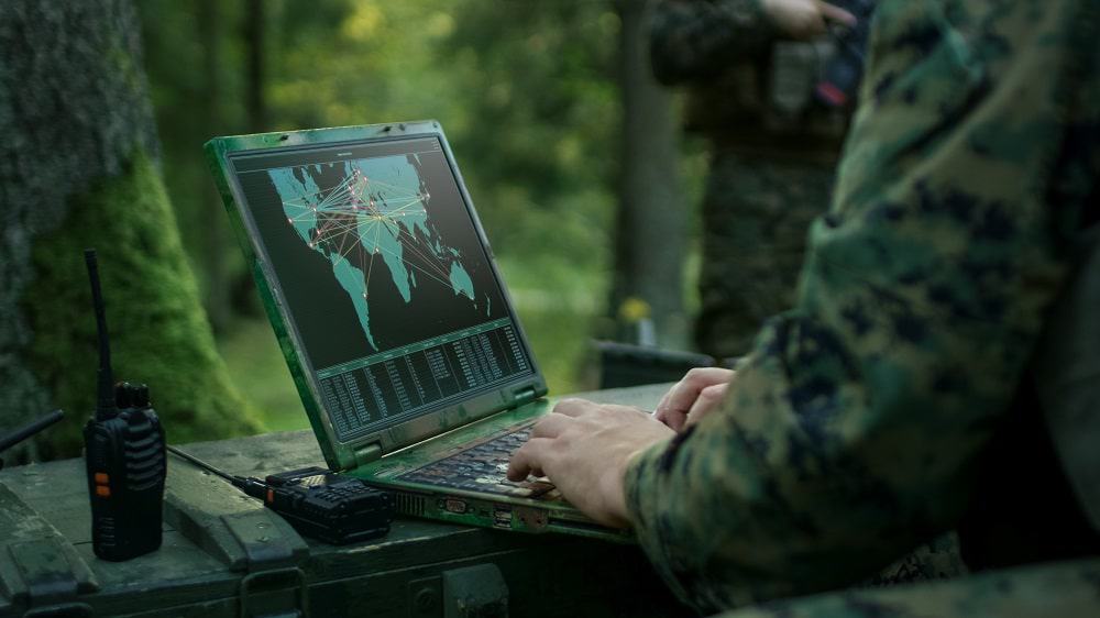 Ilustração de tecnologia na guerra