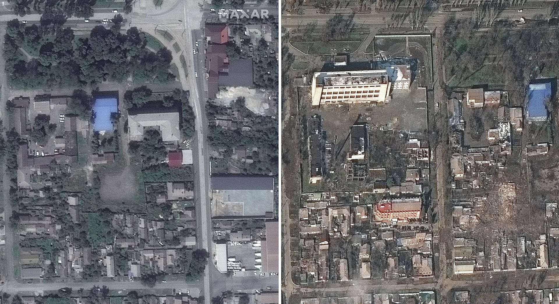 Imagens de satélite mostram destruição em Mariupol, Ucrânia