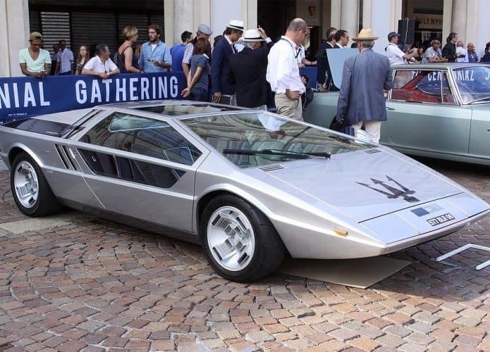 Completando 50 anos em 2022, Maserati Boomerang sendo exibido