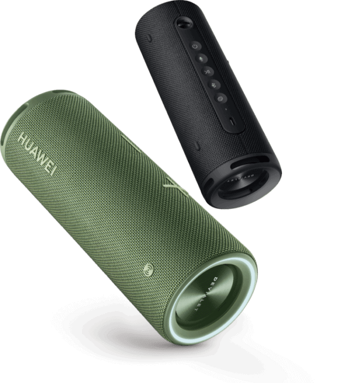 A Sound Joy da Huawei tem quatro alto-falantes de potências variáveis, abraçando todo o espectro sonoro com projeção de dois metros, além de vários recursos bluetooth e proteção contra poeira e água