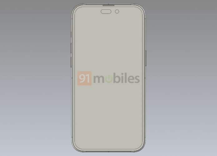 Renderização do iPhone 14 Pro