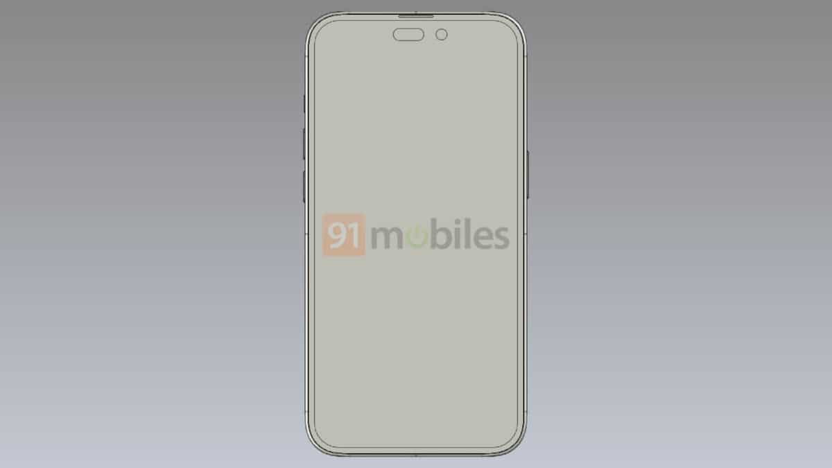 Renderização do iPhone 14 Pro