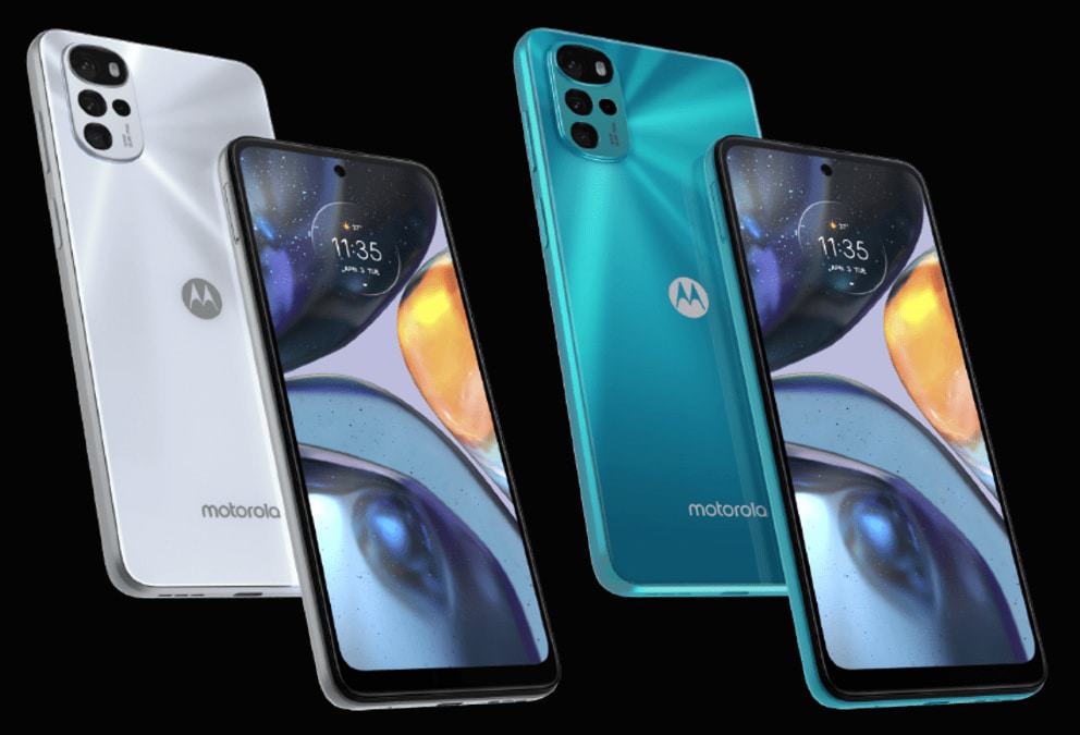 Moto G22 tem versões nas cores preta, branca e azul