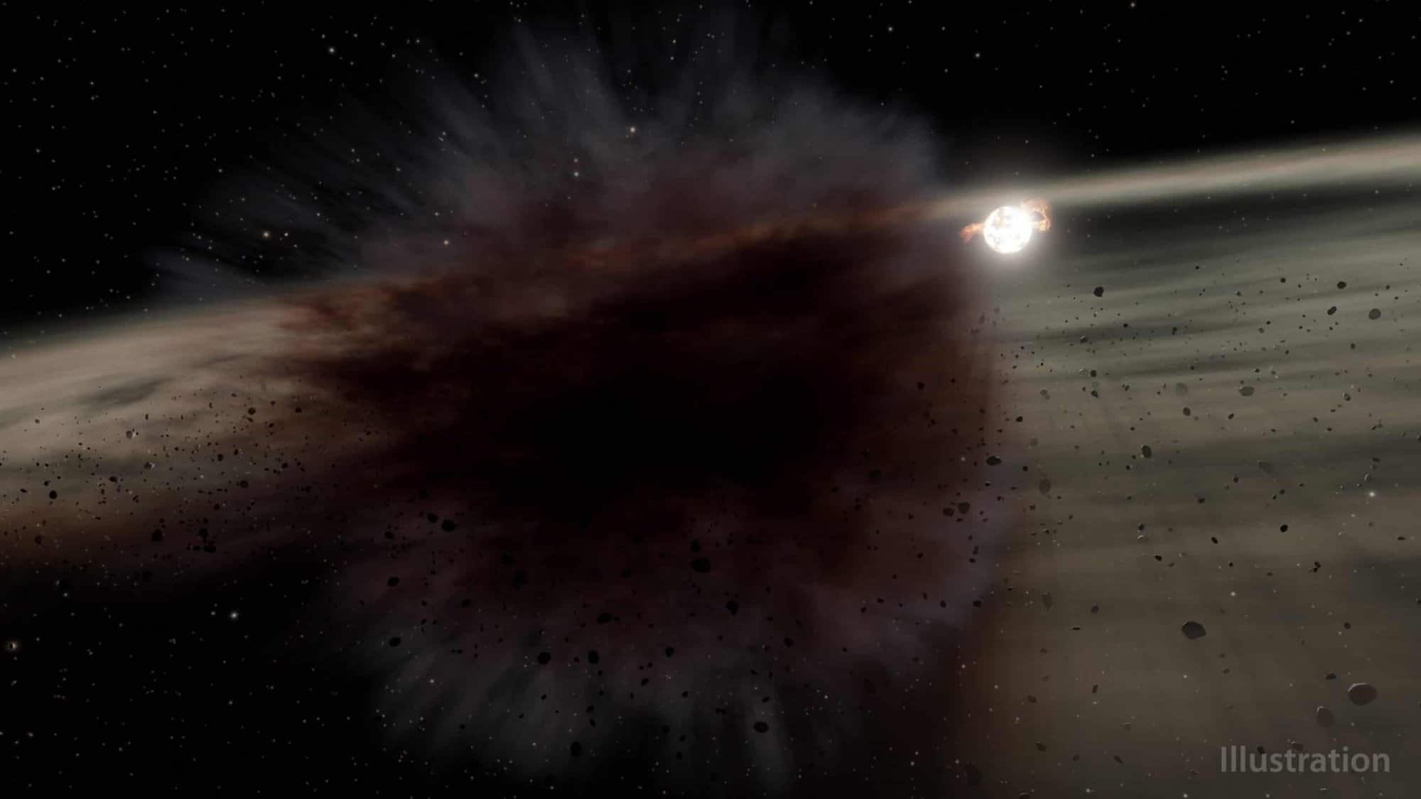 Choque de asteroides cria nuvem de destroços capturada pela NASA