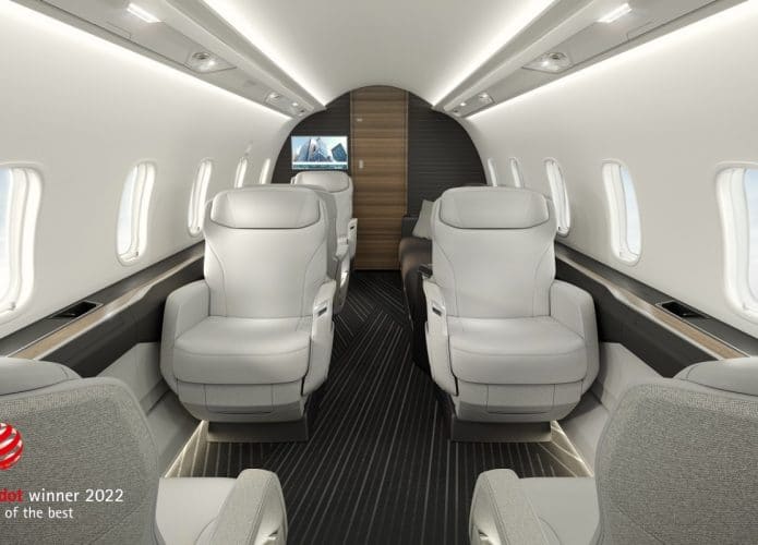 Cabine do jato da Bombardier