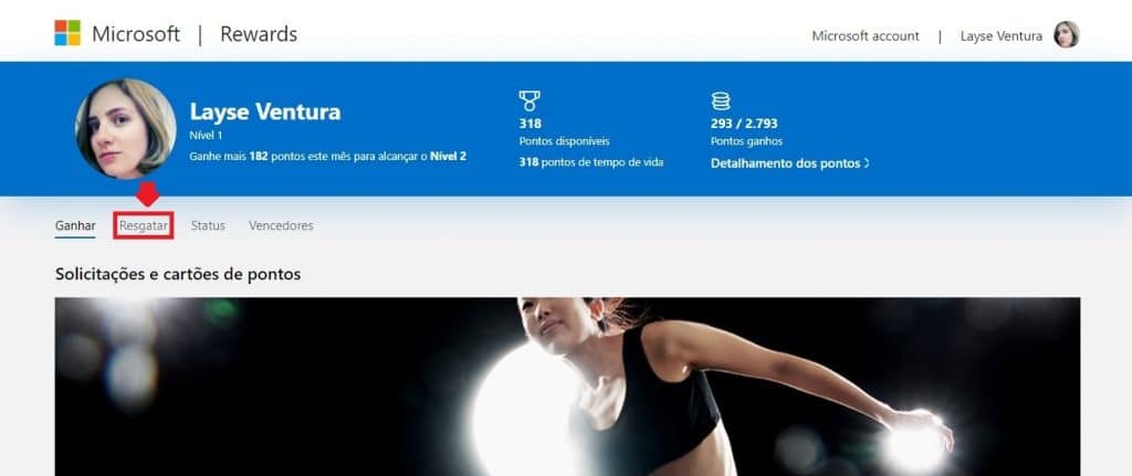 Como resgatar códigos para sua conta Microsoft Rewards - Passo 1