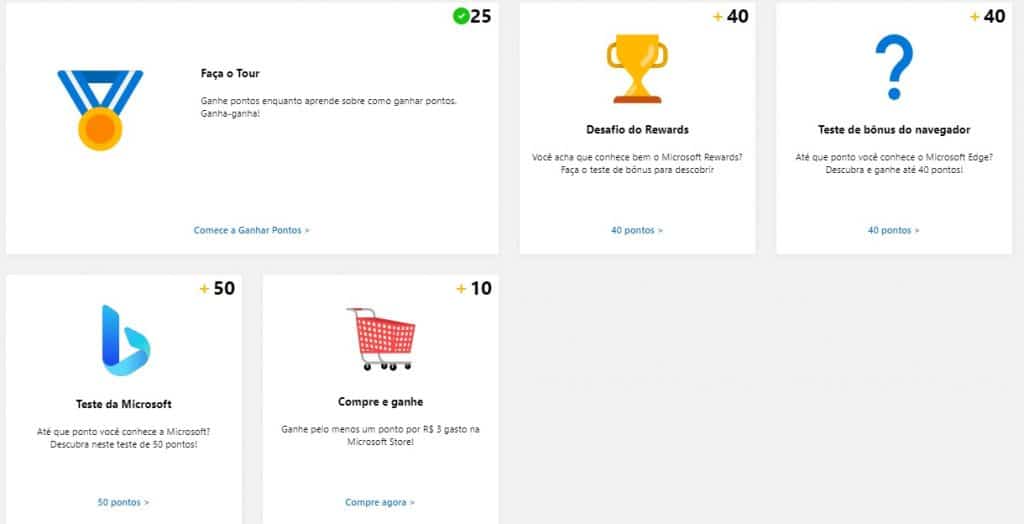 Como ganhar muitos pontos no Microsoft Rewards - Passo 1